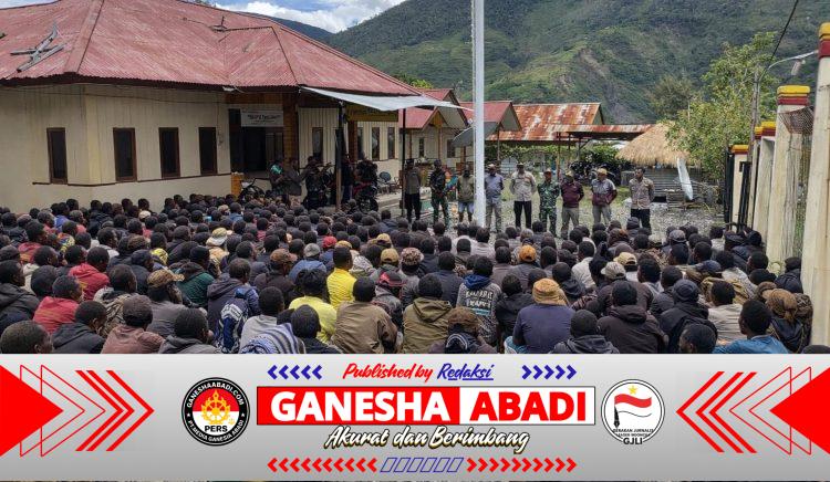 Koramil 1714-01/Ilu Kawal Aksi Demo Damai Masyarakat Distrik Ilu (20 Kampung) di Kabupaten Puncak Jaya