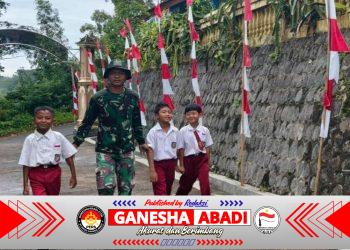 Begini Bukti Kedekatan Anggota Satgas TMMD 127 Kodim Wonogiri Dengan Anak Sekolah Dasar