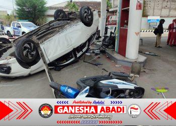 Mobilio Terguling di SPBU Bener Sragen, Enam Orang Dilarikan ke Rumah Sakit