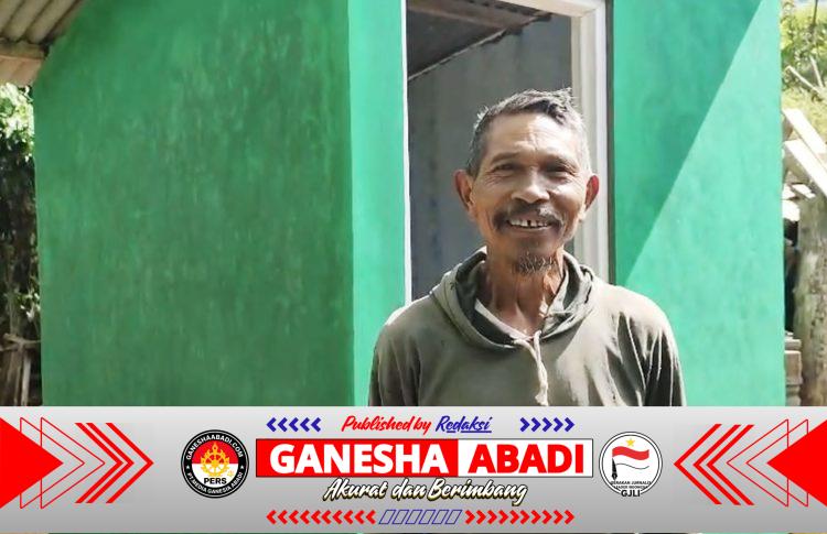 ‎Senyum Bahagia Bapak Tamin, Kini Miliki Jamban Bersih Berkat Program TMMD Kodim 0728/Wonogiri ‎