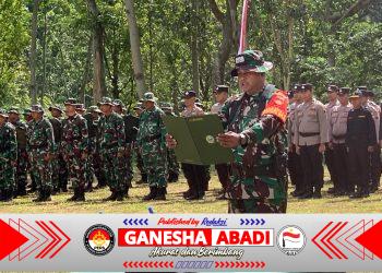 Dengan Lantang, Dansatgas Bacakan Laporan Singkat Pelaksanaan TMMD 127 Kodim 0728/Wonogiri
