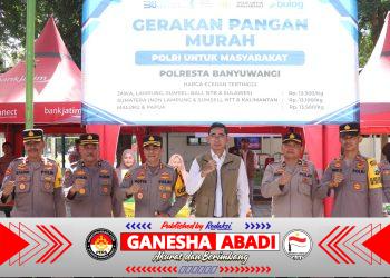 Saat Ramadan, Kapolresta Banyuwangi Hadiri Gerakan Pangan Murah Serentak.