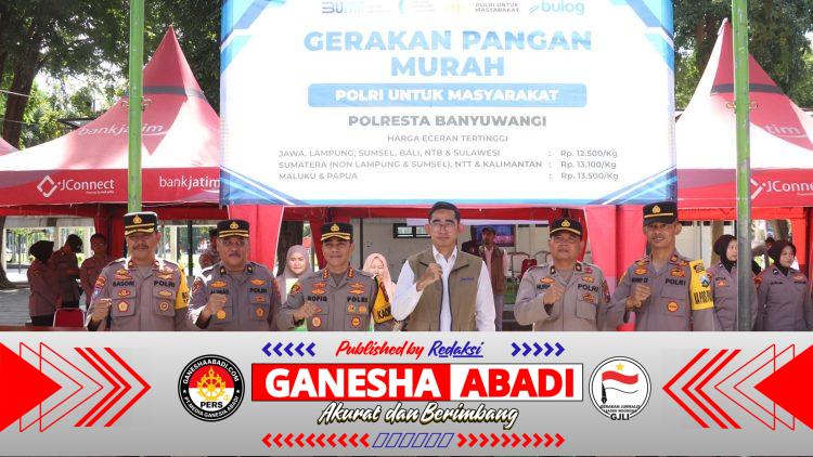 Saat Ramadan, Kapolresta Banyuwangi Hadiri Gerakan Pangan Murah Serentak.