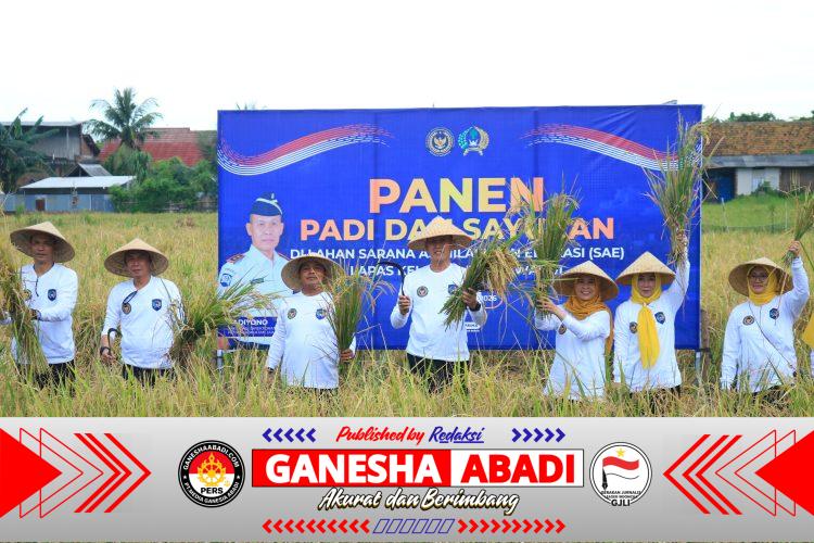 Panen Padi dan Sayuran di SAE Paswangi, Kakanwil Ditjenpas Jatim Puji Inovasi Pembinaan Lapas Banyuwangi