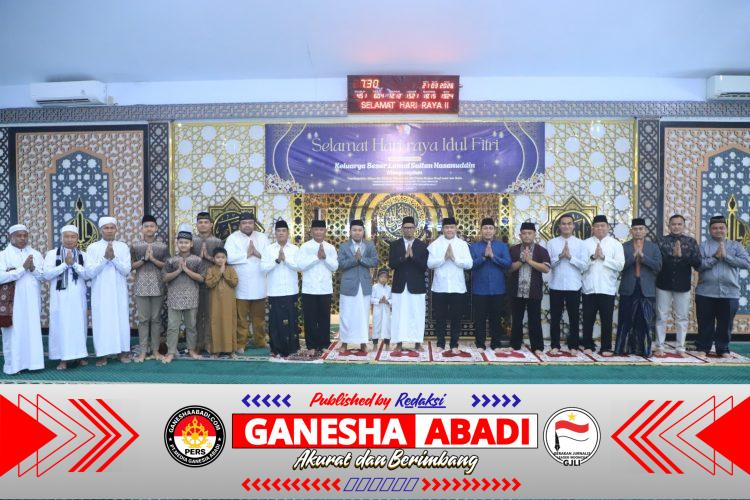 Umat Muslim Lanud Sultan Hasanuddin Laksanakan Sholat Idul Fitri di Masjid Nurussamawat