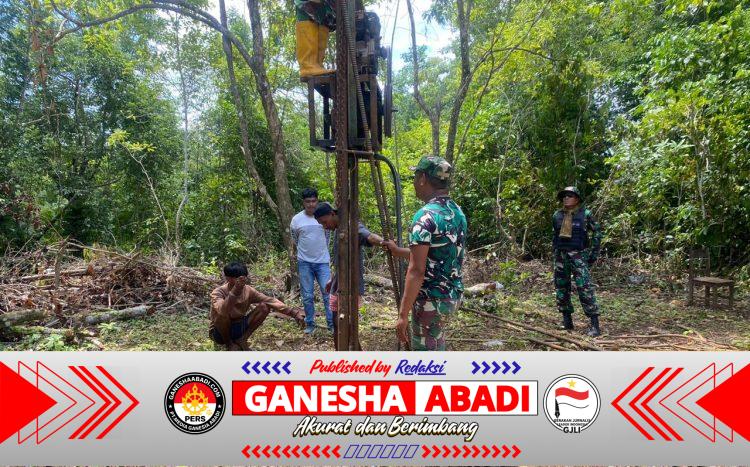 Personel TMMD Lanjutkan Pengeboran Sumur Bor di Desa Maba