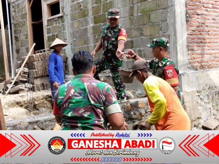 Babinsa Dampingi Pembuatan Pondasi Rumah Warga, Wujud Kepedulian Terhadap Kesulitan Masyarakat