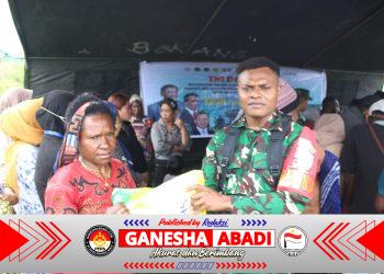 TNI dan Bulog Bersinergi, Hadirkan Program Pangan Murah Beras Dukung Swasembada Pangan di Kab. Puncak Jaya