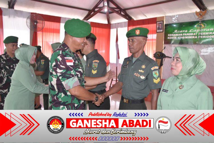 Kodim 1710/Mimika Gelar Acara Laporan Korps Kenaikan Pangkat