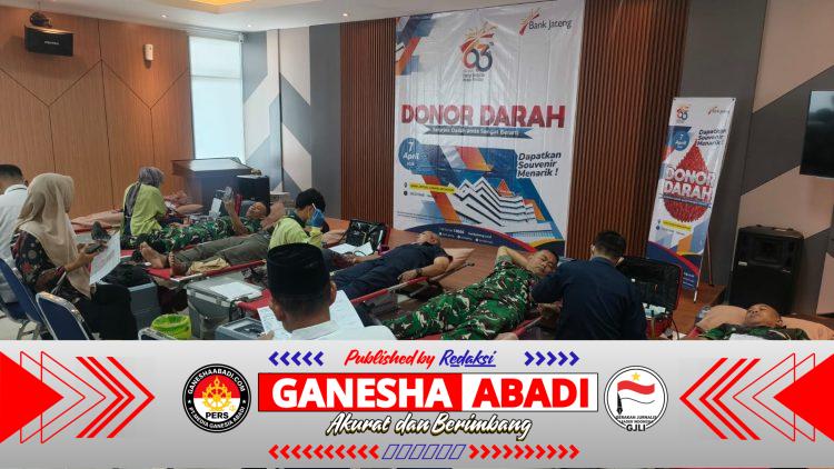 Semangat Kemanusiaan Kodim 0728/Wonogiri Warnai HUT ke-63 Bank Jateng melalui Aksi Donor Darah