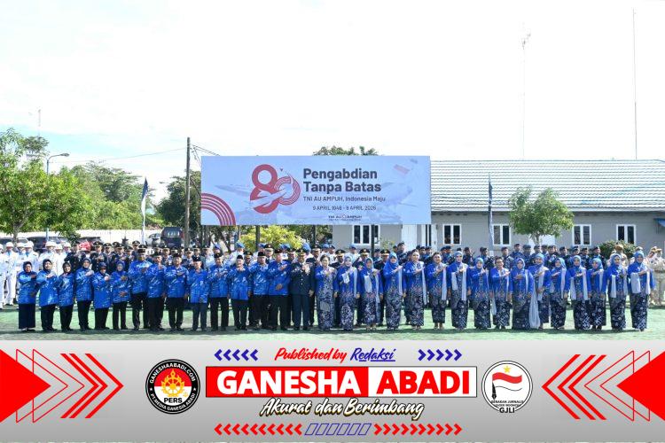 Teguhkan Semangat Pengabdian, Lanud Sjamsudin Noor Gelar Upacara Peringatan HUT ke-80 TNI AU Tahun 2026
