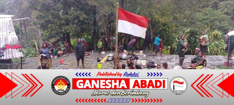 Koops TNI Habema Hadirkan Rasa Aman, Warga Distrik Kembru Kembali Pulang dan Kibarkan Bendera Merah Putih