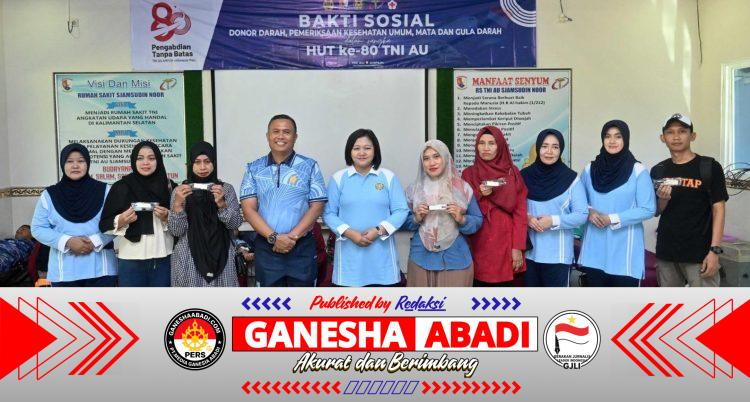 Wujud Kepedulian Kepada Rakyat Banua, Lanud Sjamsudin Noor Gelar Layanan Kesehatan Gratis dan Bazar Murah