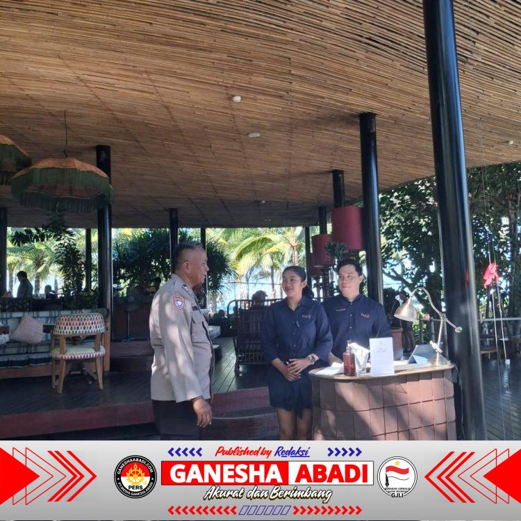 POLISI PERKUAT SINERGI KEAMANAN PARIWISATA SANUR, BHABINKAMTIBMAS TURUN LANGSUNG KE HOTEL