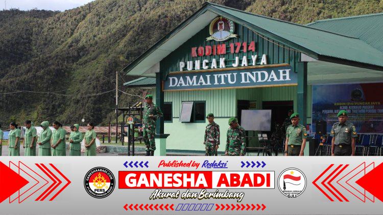 Kodim 1714/Puncak Jaya Gelar Upacara Korps Kenaikan Pangkat Bintara