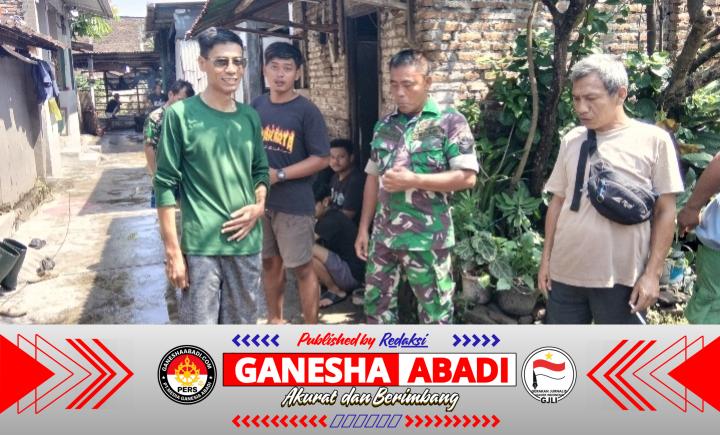 Sukseskan Solo Berseri, Babinsa Serengan Kerja Bakti Bersihan Lingkungan