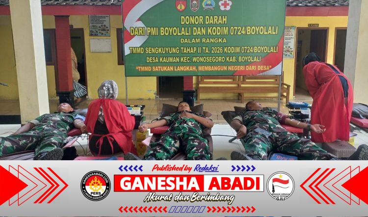 Setetes Darah, Sejuta Harapan: Satgas TMMD Boyolali Gelar Aksi Kemanusiaan di Kauman