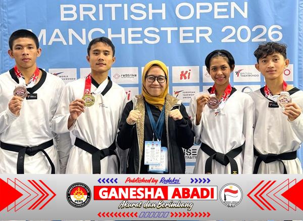 Tim Pelatnas Taekwondo Indonesia Sabet 4 Medali di British Taekwondo International Open 2026 Manchester, Inggris