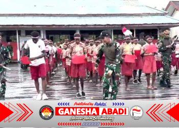 Koops TNI Habema Gelar Bhakti Pertiwi Hardiknas 2026 di SDN 1 Pomako