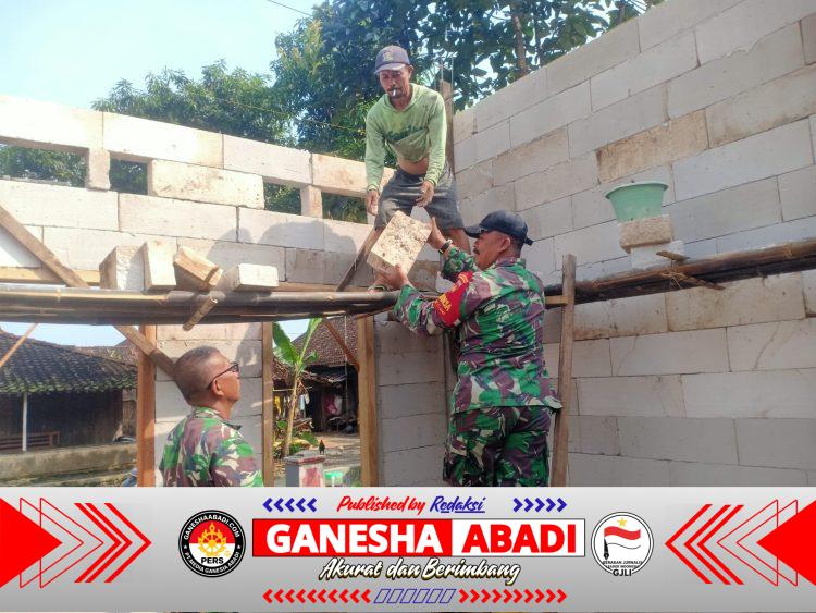 Gotong Royong Satgas TMMD dan Warga, Pemasangan Hebel RTLH di Kauman Dikebut