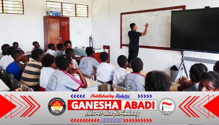 **Satgas TMMD Ke-128 Kodim 1710/Mimika Gencarkan Penyuluhan Bahaya Narkoba dan Lem Aibon di SDN Naena Keakwa**