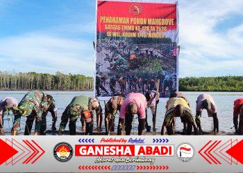 Bersatu Dengan Alam, Satgas TMMD Kodim 1710/Mimika Tanam Ribuan Bibit Mangrove