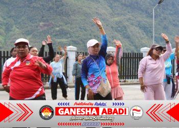 Kodim 1714/Puncak Jaya Bersama Pemda Laksanakan Jumat Sehat Yang Penuh Berkah