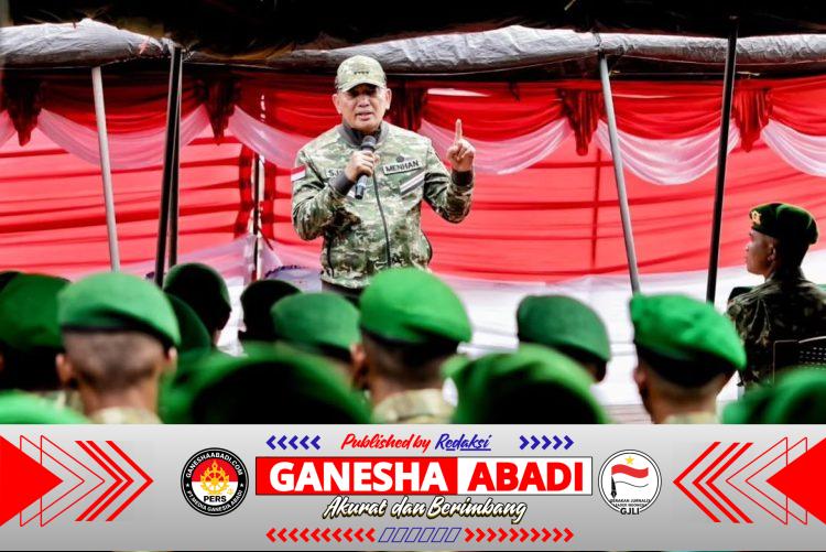 Wapang TNI Dampingi Menhan RI Tinjau Yonif TP 808/Mbaham Matta di Papua Barat