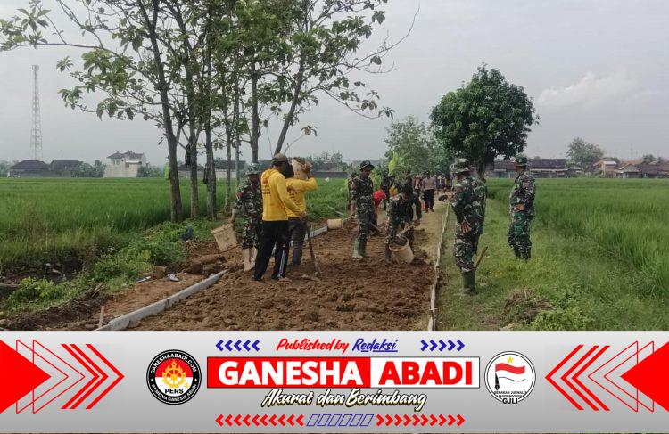 Kolaborasi Pasukan Kuning dengan Pasukan Loreng di TMMD Reg Ke-128 Kodim 0725/Sragen