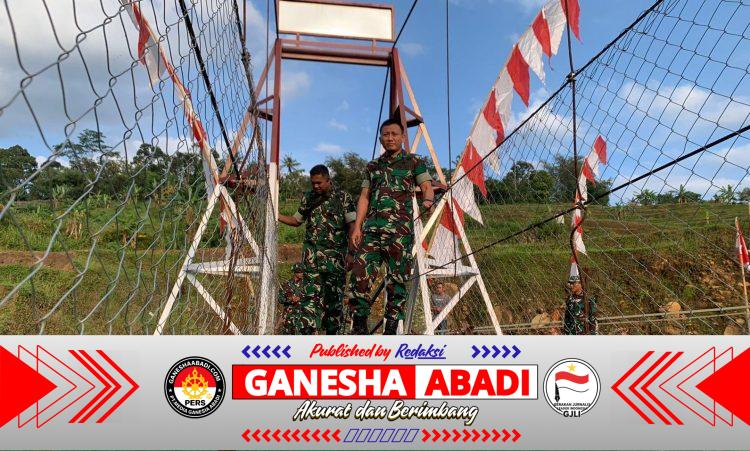 ‎Pastikan Infrastruktur Tepat Sasaran dan Berkualitas, Itjenad Tinjau Jembatan Gantung Garuda di Wilayah Kodim 0728/Wonogiri  ‎