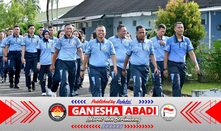 Silaturahmi Terjaga dan Soliditas Personel Semakin Menyala, Danlanud Sjamsudin Noor Rajut Kebersamaan Melalui Olahraga Bersama