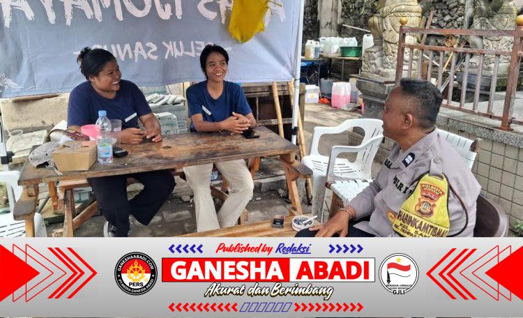 Bhabinkamtibmas Kelurahan Sanur Sambangi Pengunjung Pantai dan Sampaikan Himbauan Kamtibmas