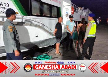 Patroli Malam KAKIA KAMPIH Satpolairud Polresta Denpasar, Jaga Keamanan Dermaga Serangan Tetap Kondusif