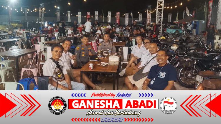 Ngopi Bareng Bersama Komunitas Otomotif, Kapolsek Dentim Sampaikan Pesan Keselamatan Berlalu Lintas pada HUT PPMKI Bali Ke-21