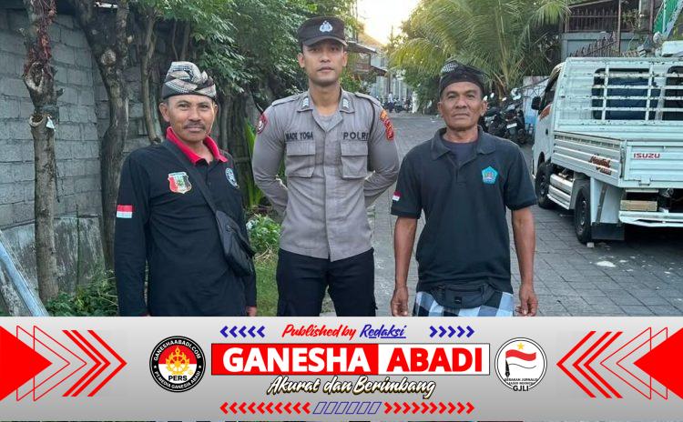 Personil Sat Binmas Polresta Denpasar Bersama Pecalang Amankan Sholat Idul Adha di Mushola Al Riyadd