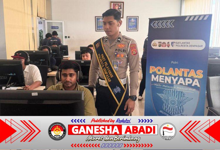 Pelayanan Humanis Satpas SIM Polresta Denpasar Dampingi Pemohon Saat Ujian Teori