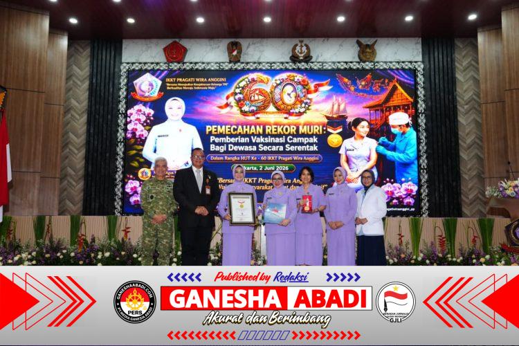 IKKT Pragati Wira Anggini Pecahkan Rekor MURI Vaksinasi Campak Dewasa Terbanyak