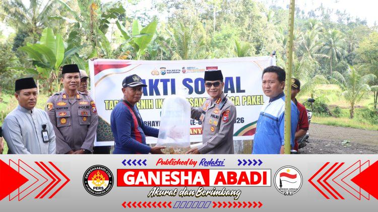 Ribuan Benih Ikan Mengalir di Desa Pakel Banyuwangi Jelang Hari Bhayangkara ke-80