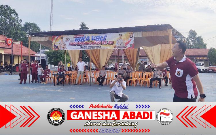 Tingkatkan Sportivitas dan Soliditas, Polres Musi Rawas Gelar Pertandingan Bola Voli Hari Bhayangkara ke-80,,