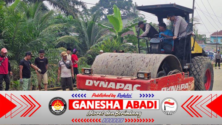 Konsisten Berbuat Baik, Kapolda Sumsel Perintahkan Polres Musi Rawas gandeng Nahdlatul Ulama Perbaiki Jalan Berlubang di Megang Sakti,,
