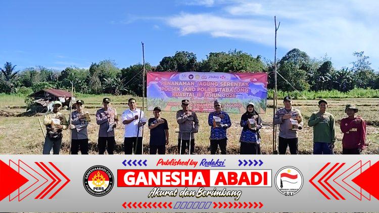Polsek Jaro Bersama Kelompok Tani Fajar Pagi Tanam Jagung Dukung Swasembada Pangan 2026