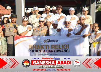Hari Raya Galungan dan Kuningan, Kapolresta Banyuwangi Bersama Umat Hindu Rajut Kerukunan