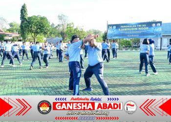 Perkuat Fisik, Mental, dan Kesiapsiagaan, Personel Lanud Sjamsudin Noor Asah Kemampuan Bela Diri Taktis