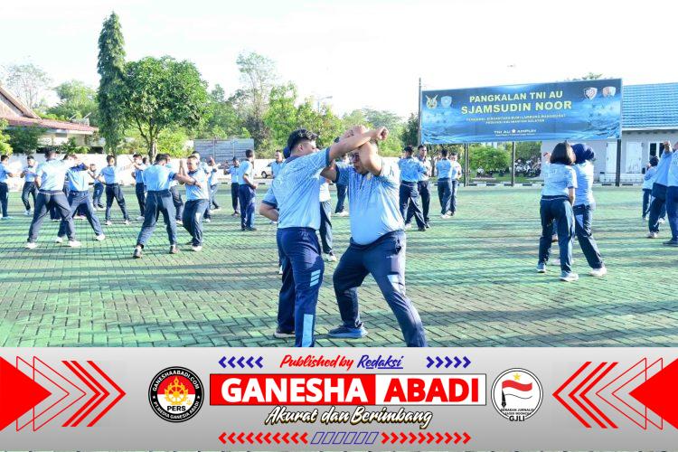 Perkuat Fisik, Mental, dan Kesiapsiagaan, Personel Lanud Sjamsudin Noor Asah Kemampuan Bela Diri Taktis