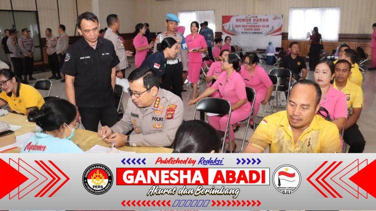 Polresta Denpasar Gelar Donor Darah Sambut Hari Bhayangkara ke-80, Wujud Nyata Kepedulian Kemanusiaan