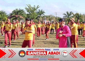 HUT Bhayangkara ke-80, Polres Barsel Gelar Jalan Sehat, Senam Bersama dan Lomba Hiburan Pererat Silahturahmi