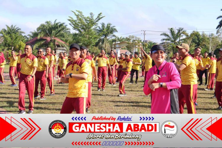 HUT Bhayangkara ke-80, Polres Barsel Gelar Jalan Sehat, Senam Bersama dan Lomba Hiburan Pererat Silahturahmi