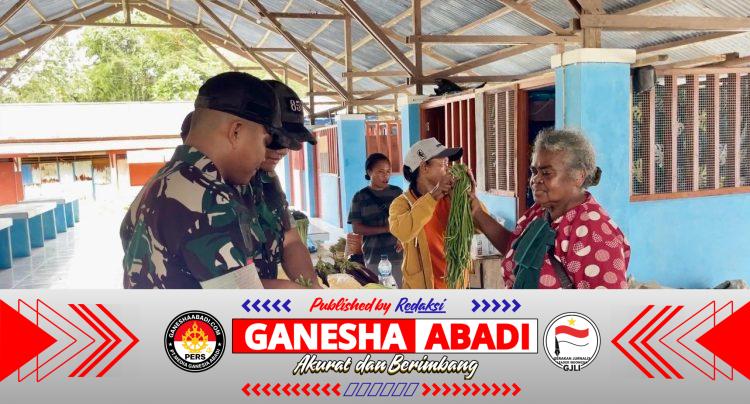 Langkah Prajurit Yonif TP 859/RBK di Pasar Supiori Ini Menjadi Harapan Baru Ekonomi Mama-Mama Papua