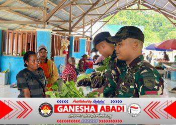 Langkah Prajurit Yonif TP 859/RBK di Pasar Supiori Ini Menjadi Harapan Baru Ekonomi Mama-Mama Papua