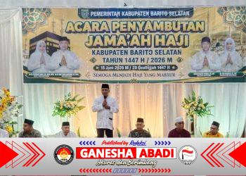 Pemkab Barsel Sambut Kedatangan Jemaah Haji Di Mesjid Agung Baiturrahman Buntok.